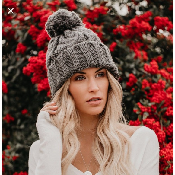 Vici Accessories - NEW Vici Snow Bunny Pom Pom Beanje Charcoal